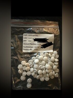 Ivory Buttons for wedding dress- Pack of 6 Dozen NEW
